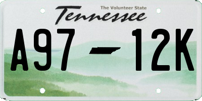 TN license plate A9712K
