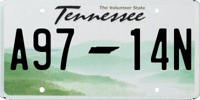 TN license plate A9714N