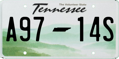 TN license plate A9714S