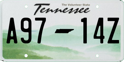 TN license plate A9714Z