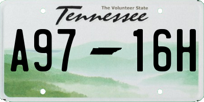 TN license plate A9716H