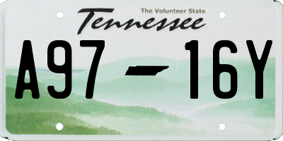 TN license plate A9716Y