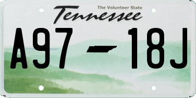 TN license plate A9718J