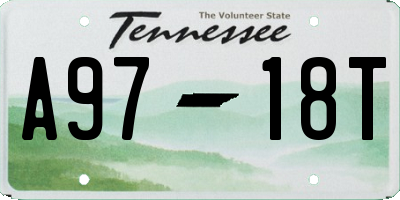 TN license plate A9718T