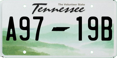 TN license plate A9719B