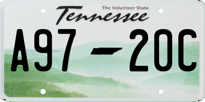 TN license plate A9720C
