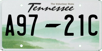 TN license plate A9721C