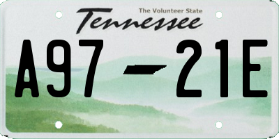 TN license plate A9721E