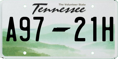 TN license plate A9721H