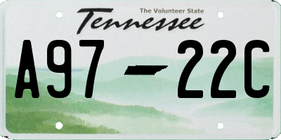 TN license plate A9722C