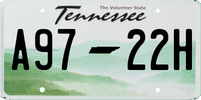 TN license plate A9722H
