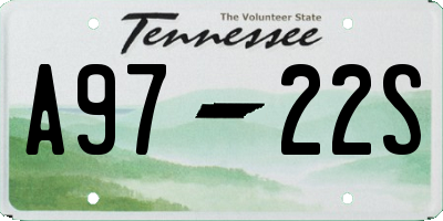TN license plate A9722S
