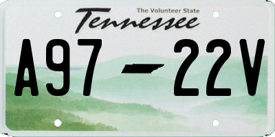 TN license plate A9722V