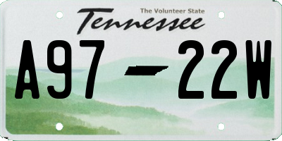 TN license plate A9722W