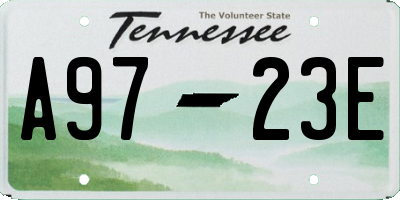 TN license plate A9723E
