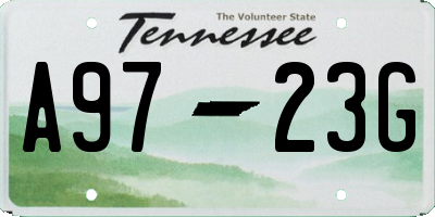 TN license plate A9723G