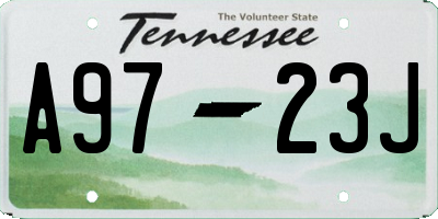 TN license plate A9723J