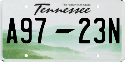 TN license plate A9723N