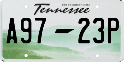 TN license plate A9723P