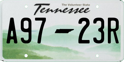 TN license plate A9723R