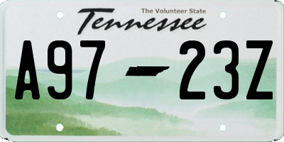 TN license plate A9723Z