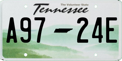 TN license plate A9724E