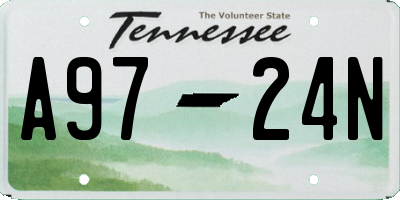 TN license plate A9724N