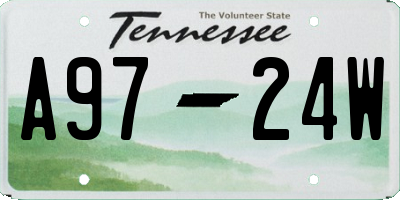 TN license plate A9724W