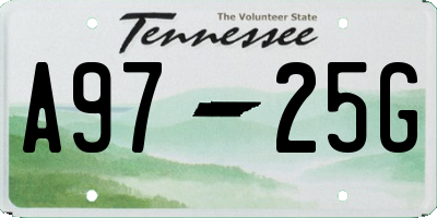 TN license plate A9725G