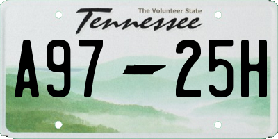TN license plate A9725H