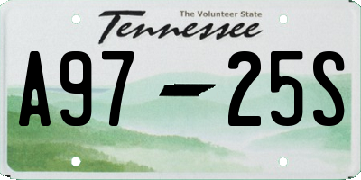 TN license plate A9725S