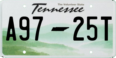 TN license plate A9725T