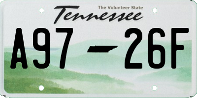 TN license plate A9726F