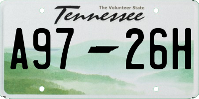 TN license plate A9726H