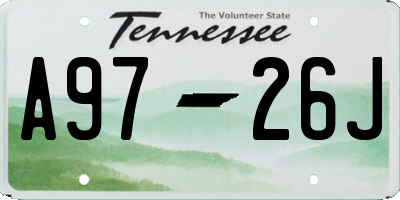 TN license plate A9726J