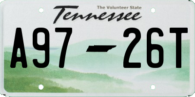 TN license plate A9726T