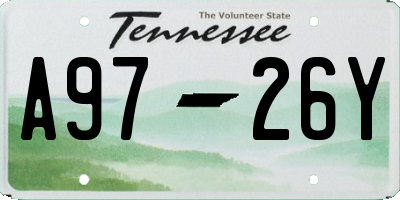 TN license plate A9726Y