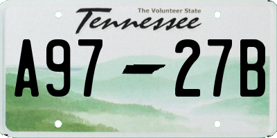 TN license plate A9727B