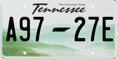 TN license plate A9727E