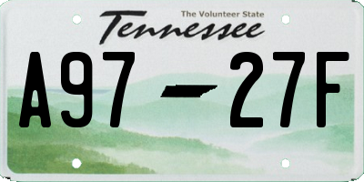 TN license plate A9727F