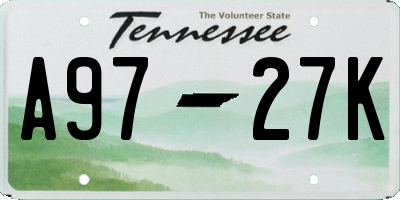 TN license plate A9727K