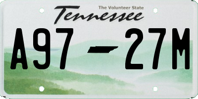 TN license plate A9727M