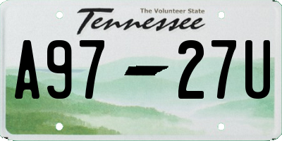 TN license plate A9727U