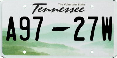 TN license plate A9727W