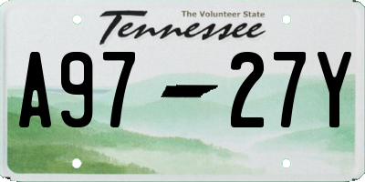 TN license plate A9727Y