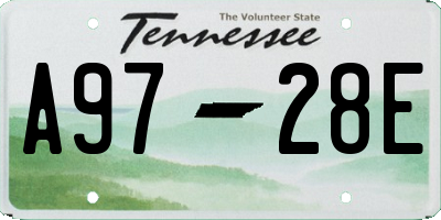 TN license plate A9728E