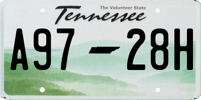 TN license plate A9728H