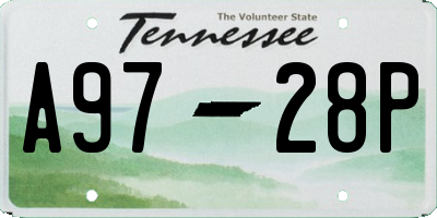 TN license plate A9728P