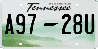 TN license plate A9728U
