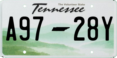 TN license plate A9728Y